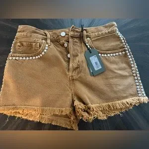 デニム・ジーパン ALLSAINTS Women Denim Shorts HEIDI WE074Y LIGHT BROWN Brown デニム・ジーパン ALLSAINTS Women Denim Shorts HEIDI WE074Y